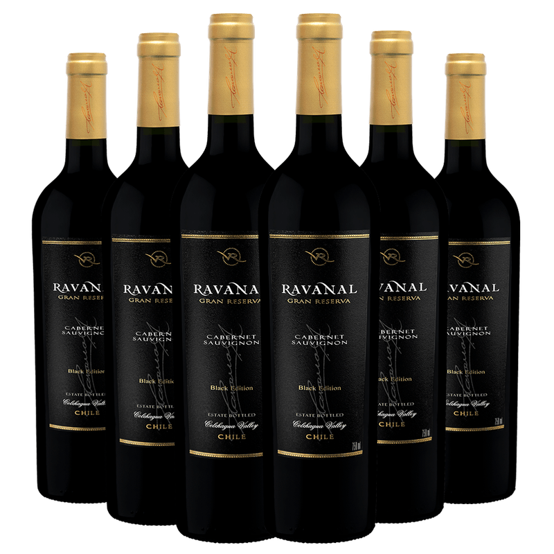 Kit Caixa Fechada 6 Garrafas Vinho Ravanal Gran Reserva Cabernet Sauvignon