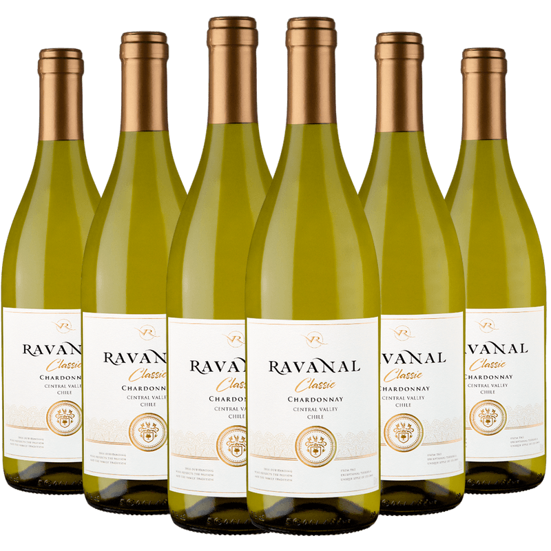 Kit Vinho Ravanal Chardonnay Com 6 Garrafas